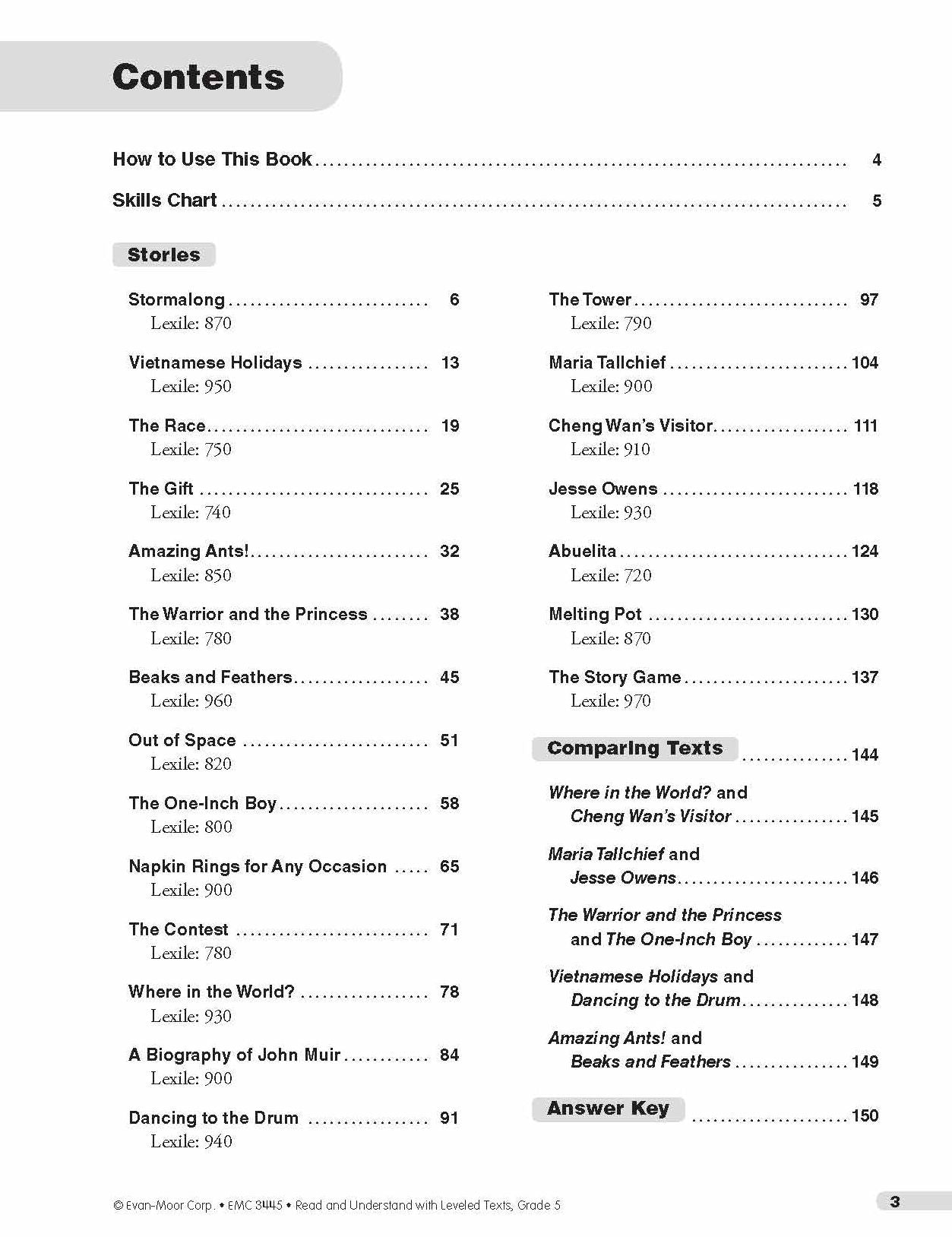 Read and Understand with Leveled Texts: Grade 5
