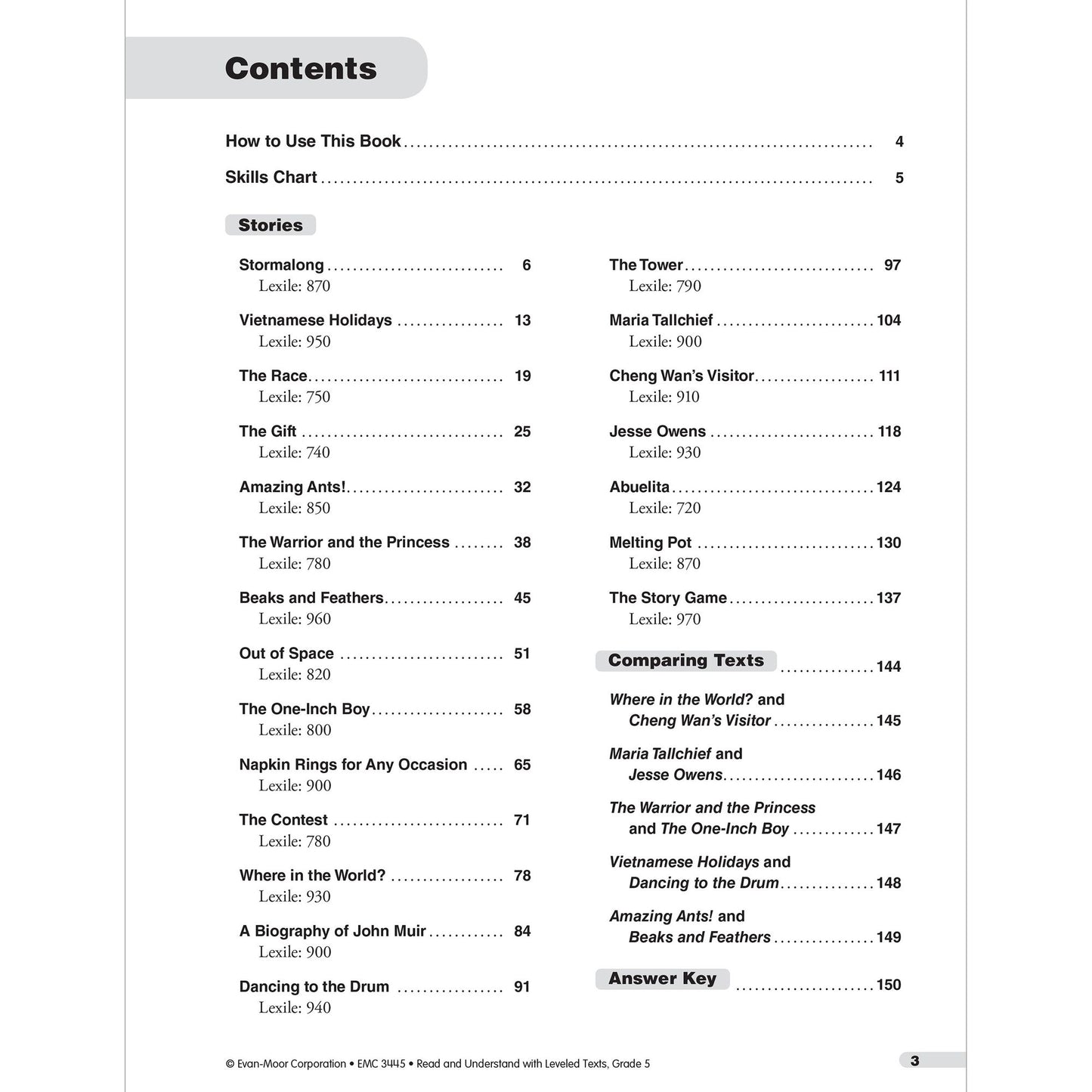 Read and Understand with Leveled Texts: Grade 5
