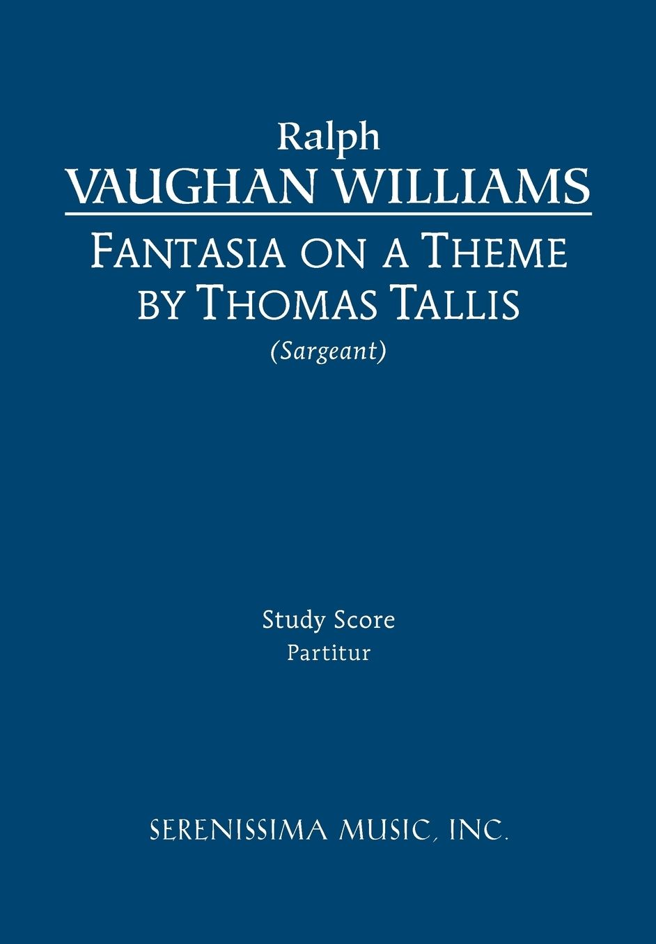 Fantasia On A Theme Of Thomas Tallis - Study Score