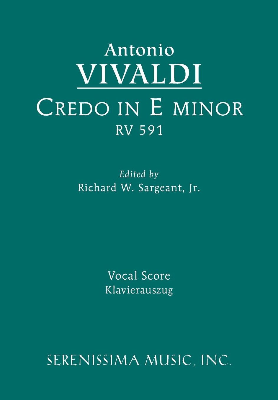 Credo in E Minor, RV 591: Vocal Score