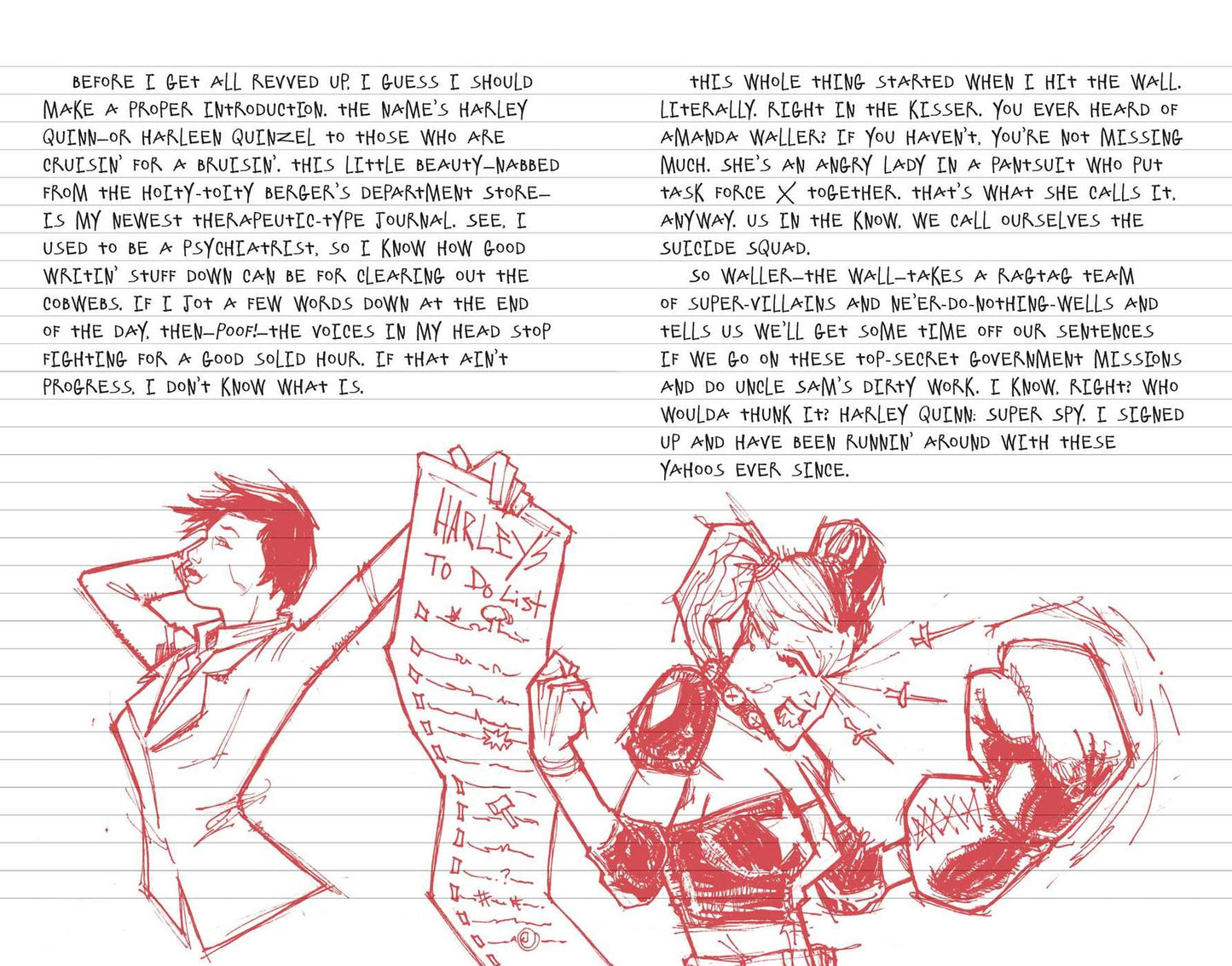 Harley Quinn Hardcover Ruled Journal
