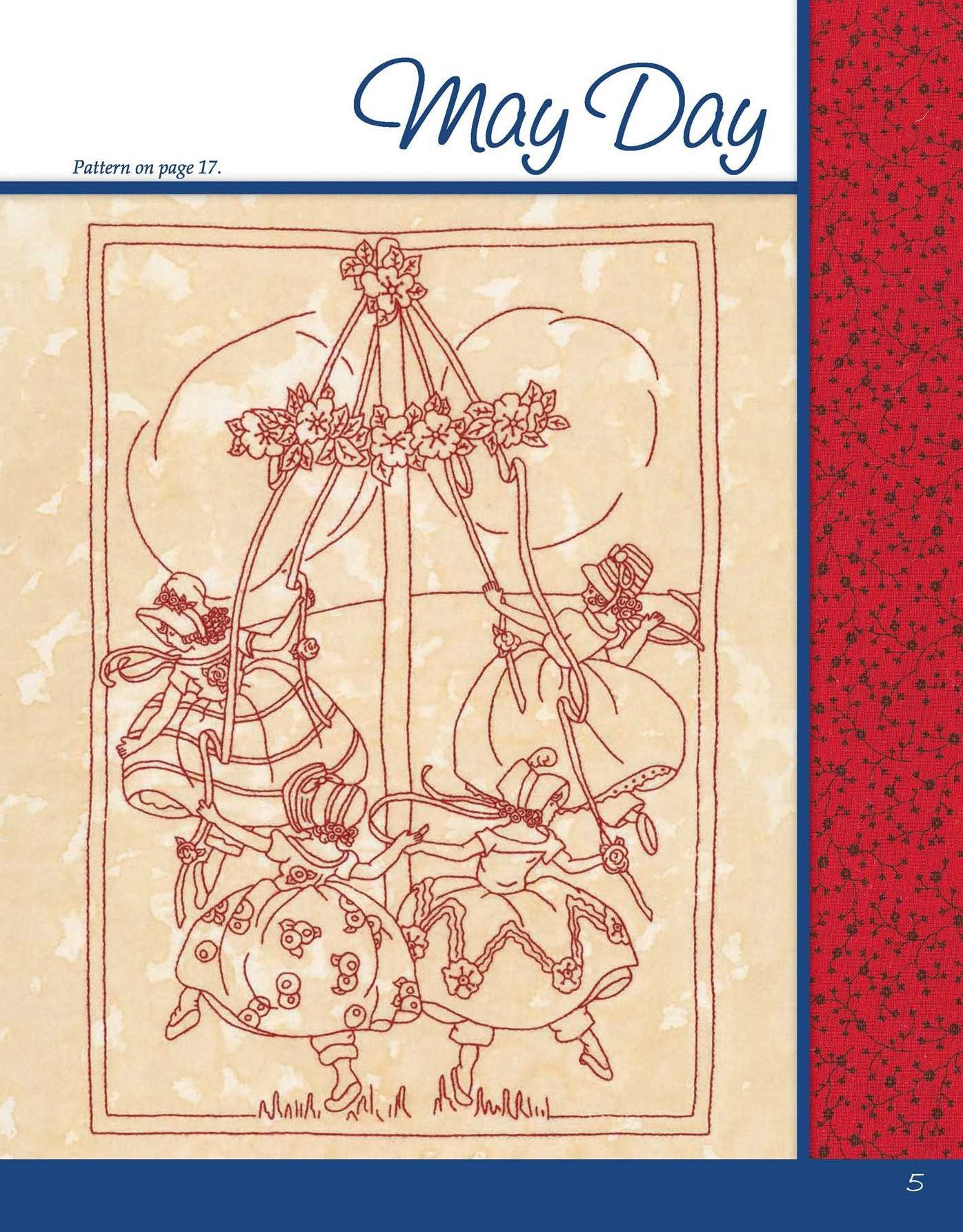 Happiness and Cheer, Redwork through the (Leisure Arts #5275)