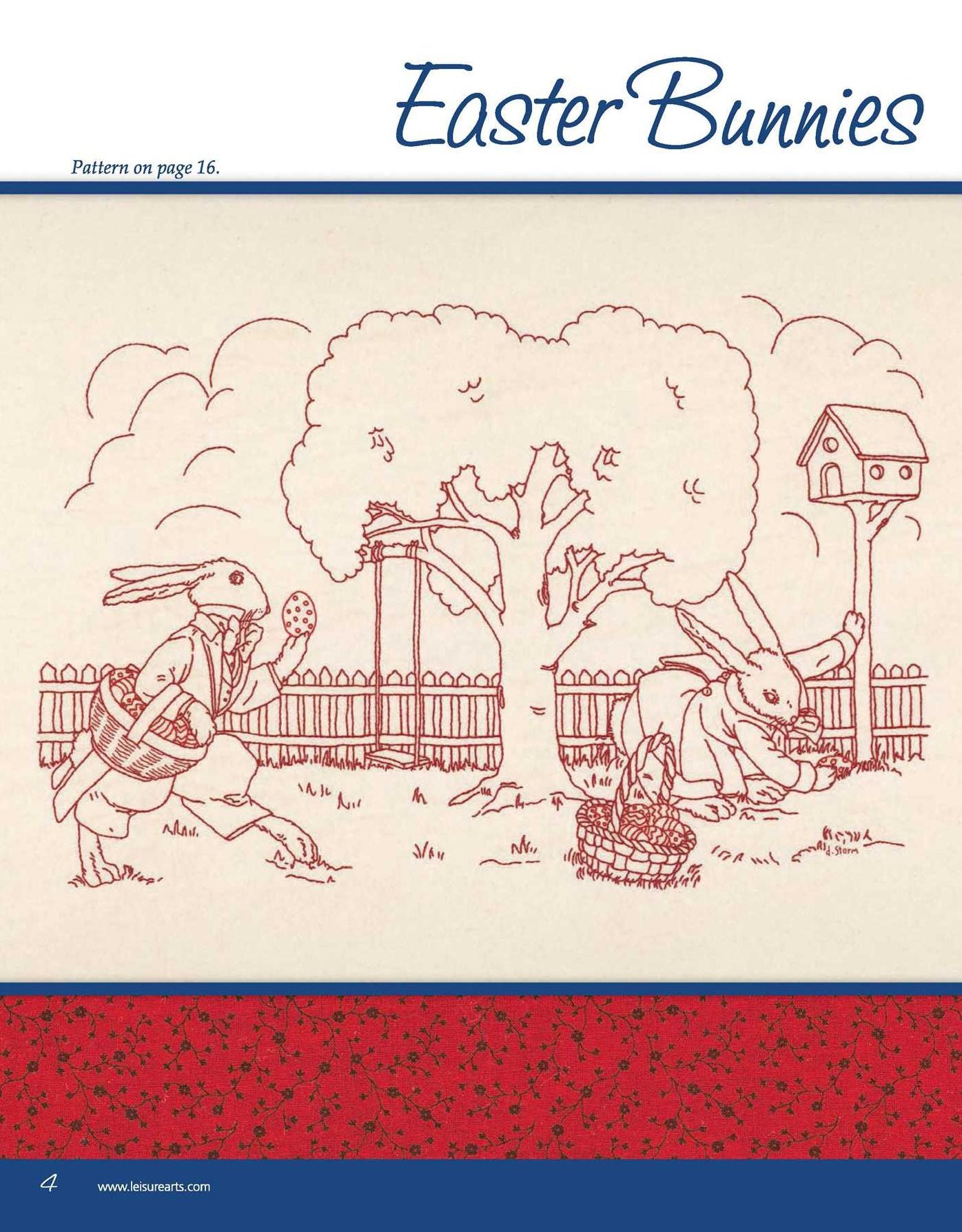 Happiness and Cheer, Redwork through the (Leisure Arts #5275)