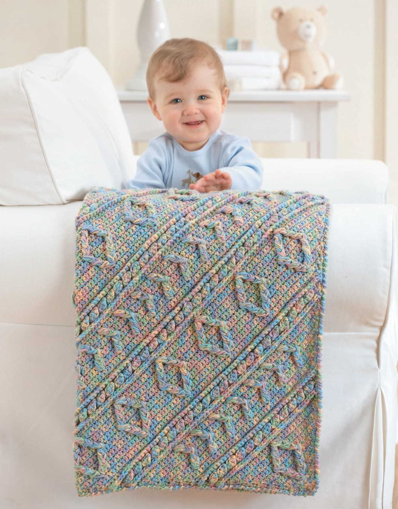 Baby's Diagonal Aran Afghans