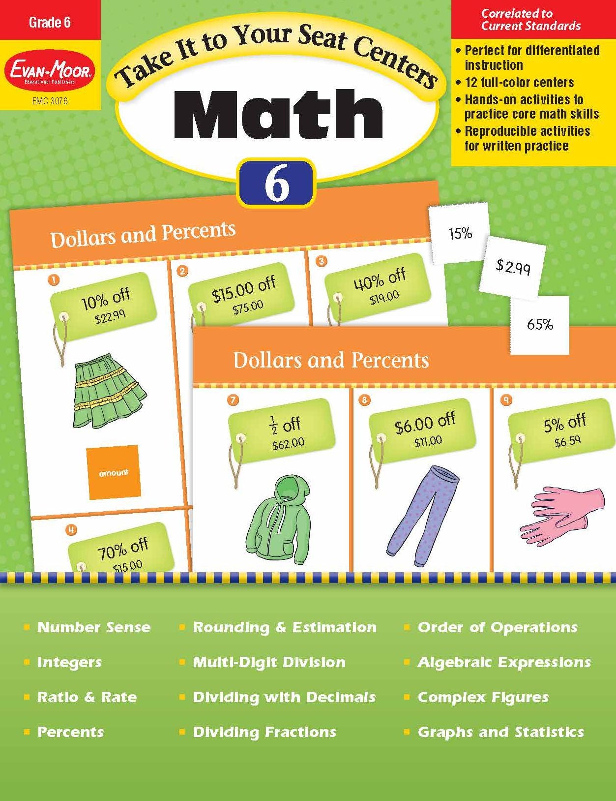 Take It to Your Seat Math Centers, Grade 6+