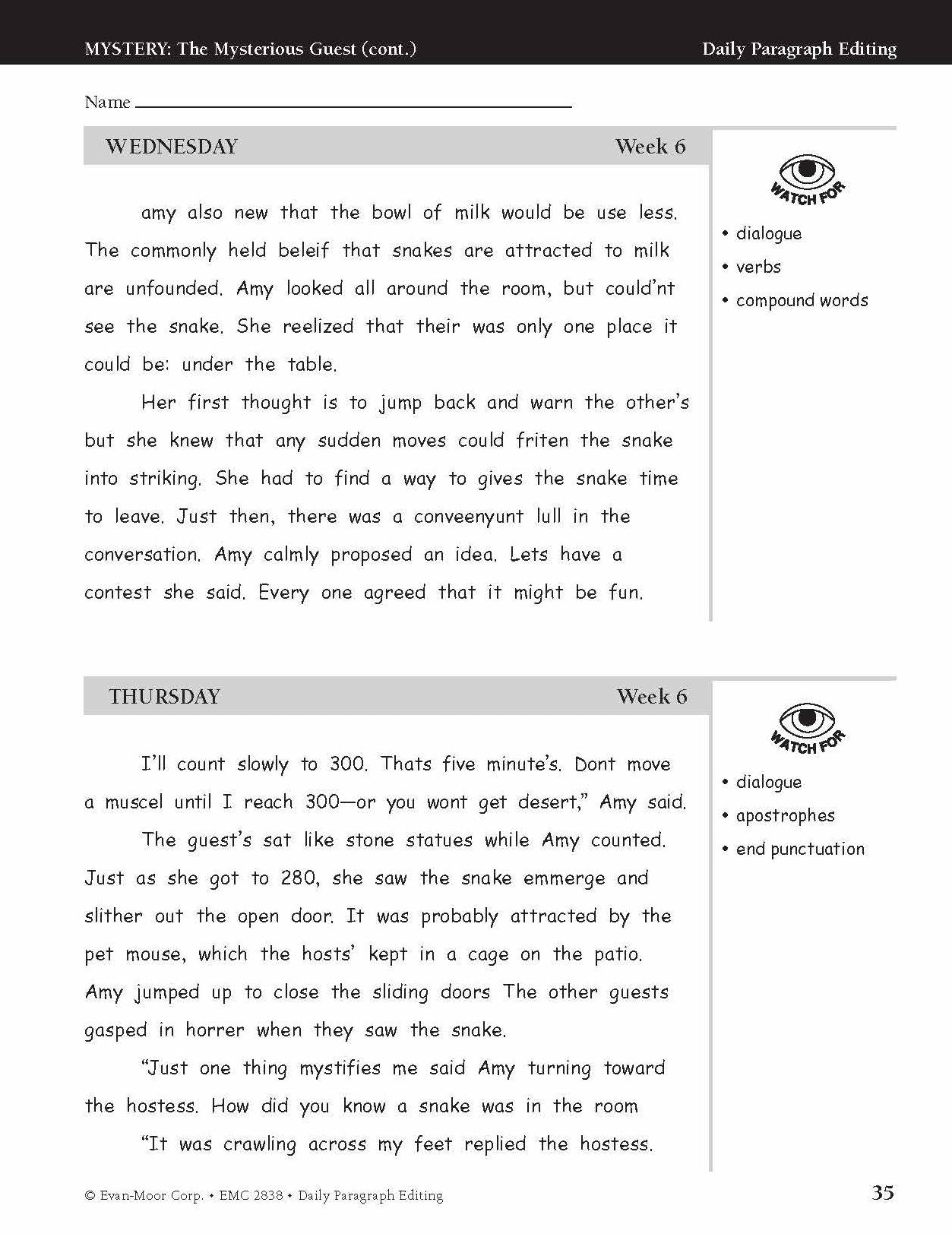 Daily Paragraph Editing, Grade 8 Teacher Edition