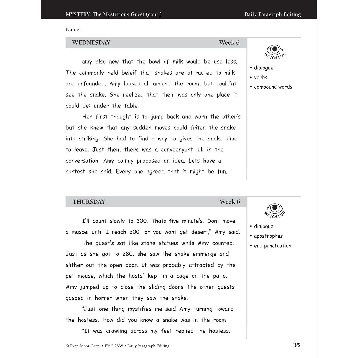 Daily Paragraph Editing, Grade 8 Teacher Edition