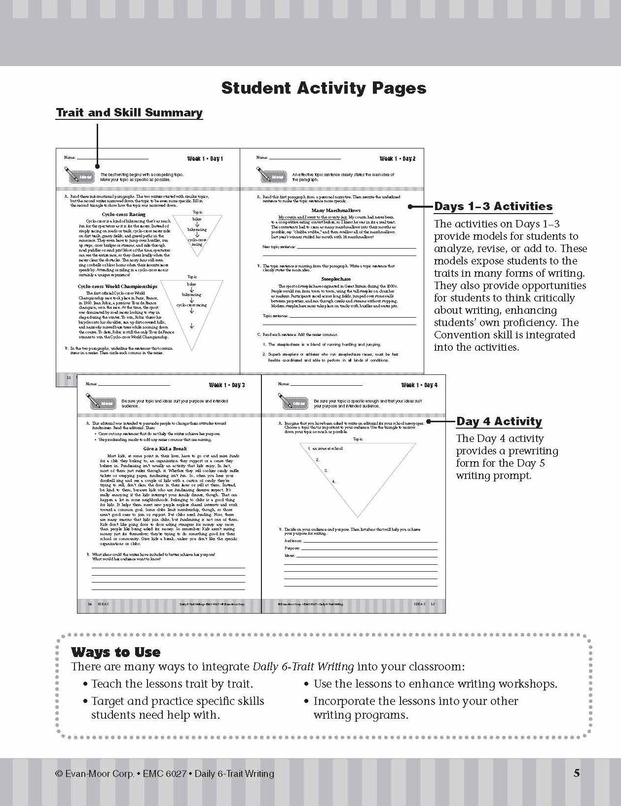 Daily 6-Trait Writing, Grade 7