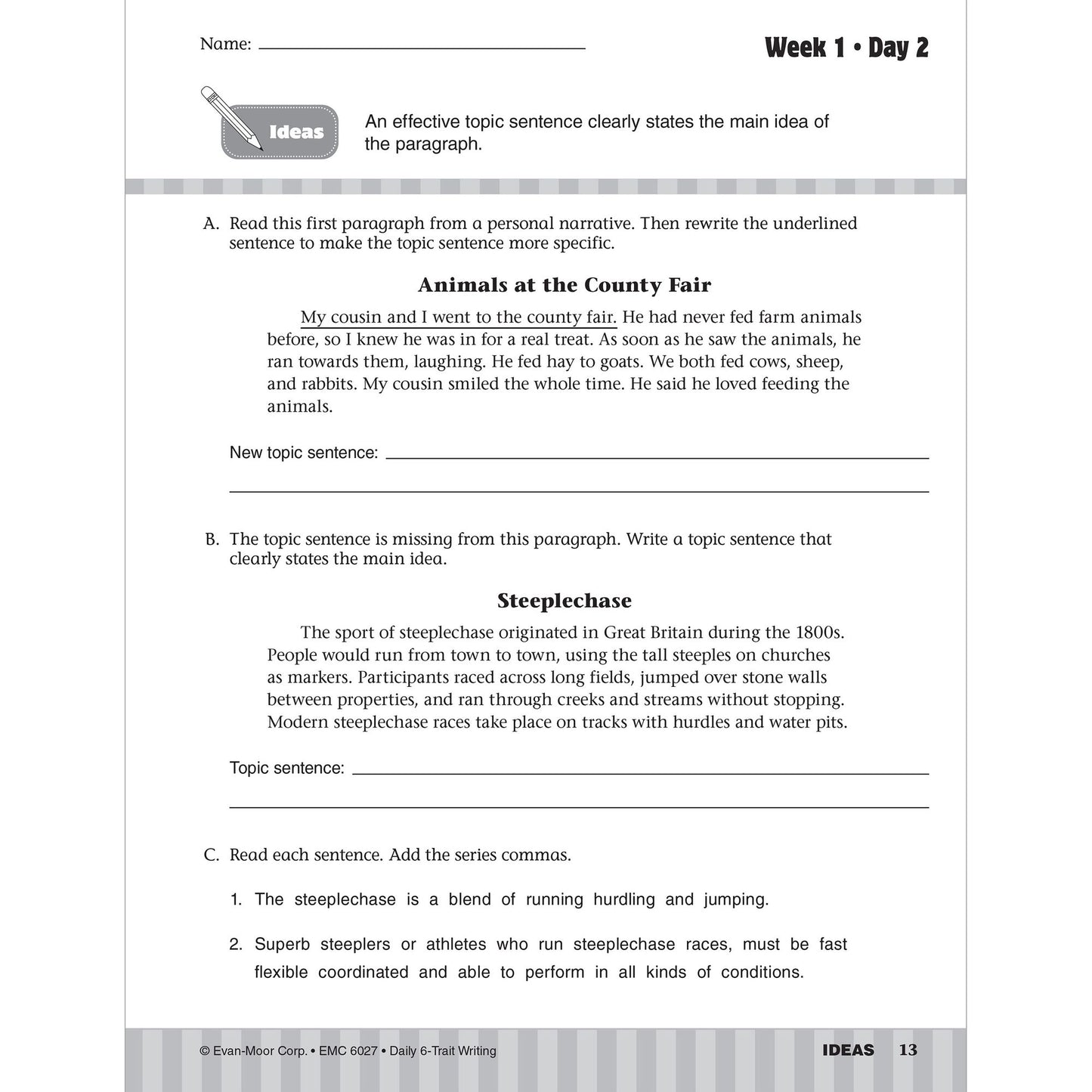 Daily 6-Trait Writing, Grade 7