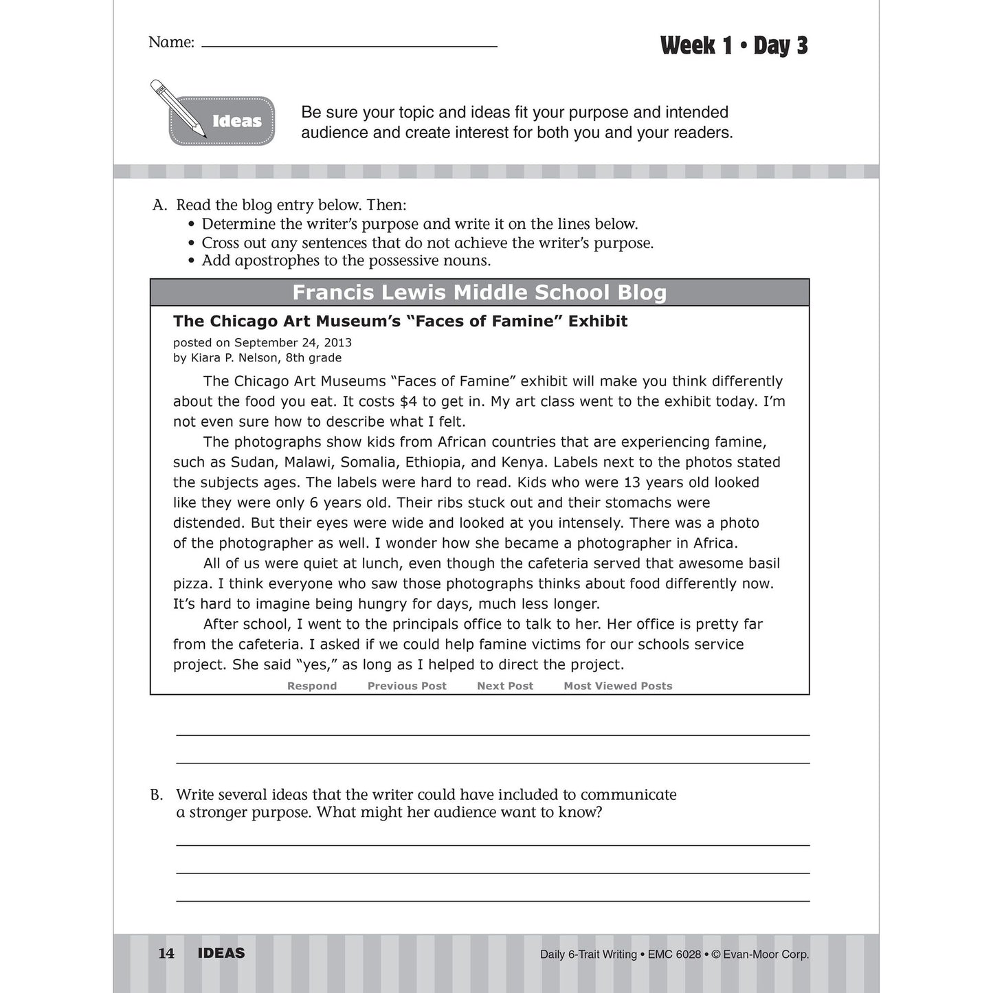 Daily 6-Trait Writing, Grade 8