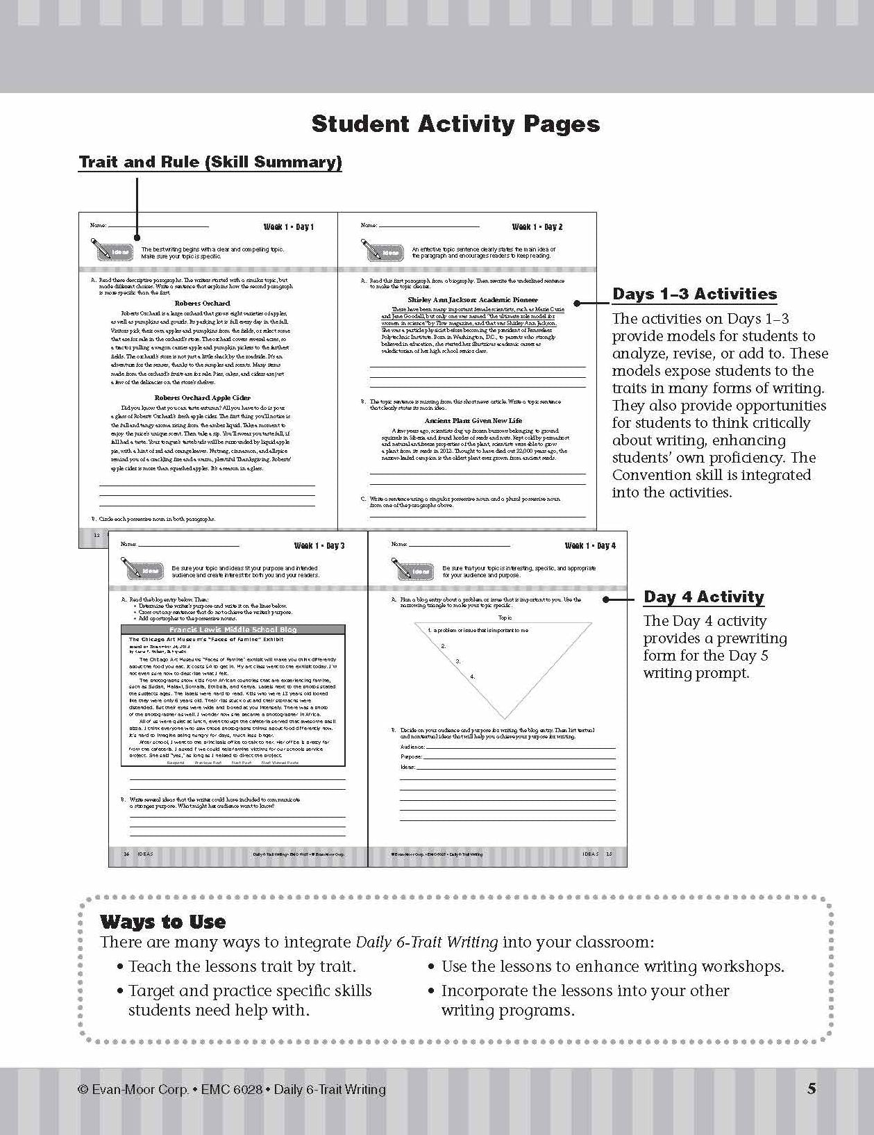 Daily 6-Trait Writing, Grade 8