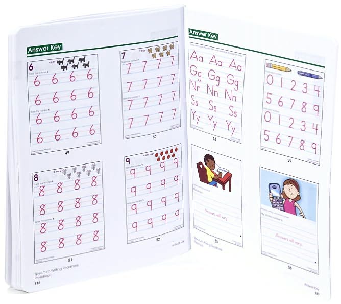 Spectrum Writing Readiness, Grade Pre K