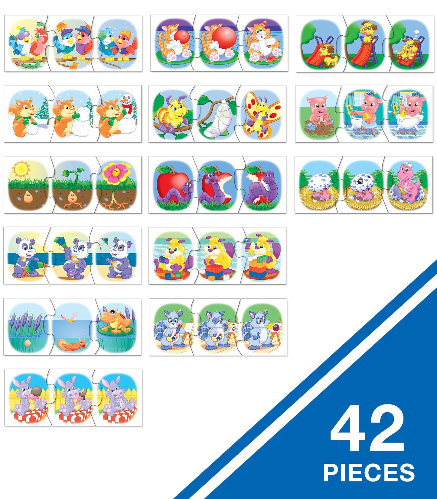 What Happens Next? Picture Sequencing Board Game: 3-scene Puzzles