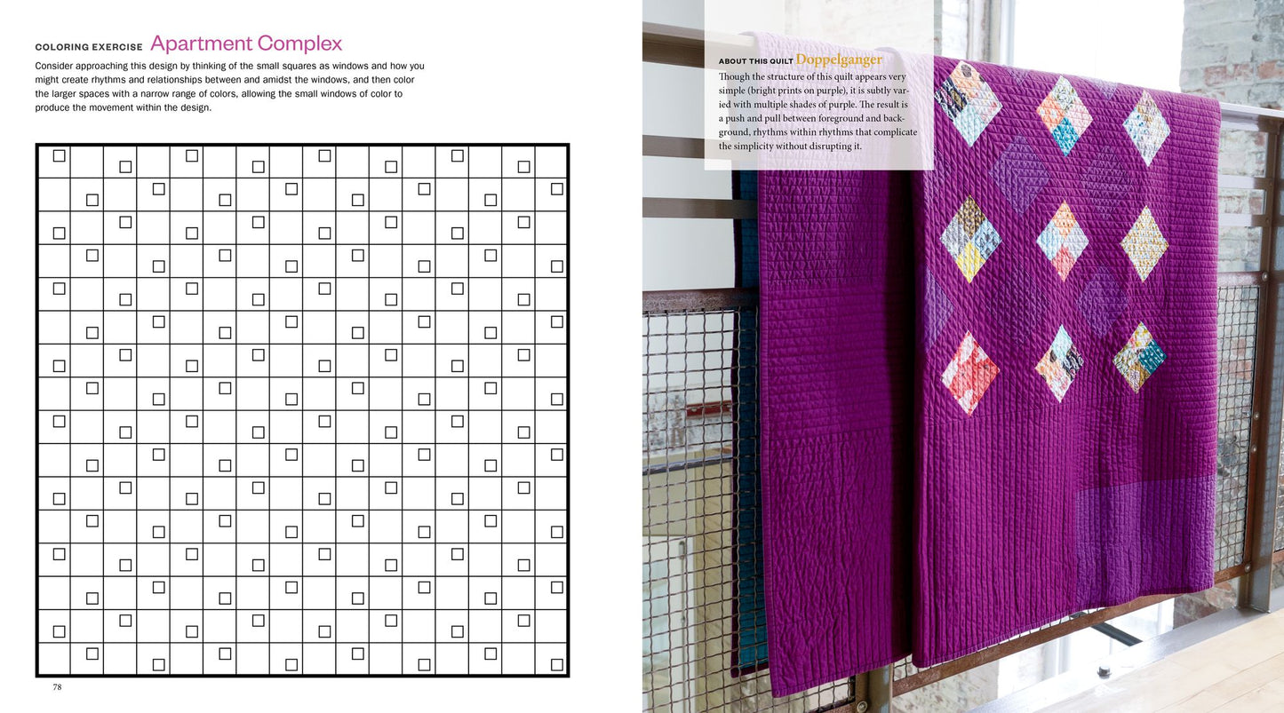 The Quilt Design Coloring Workbook: 91 Modern Art-Inspired Designs and Exercises