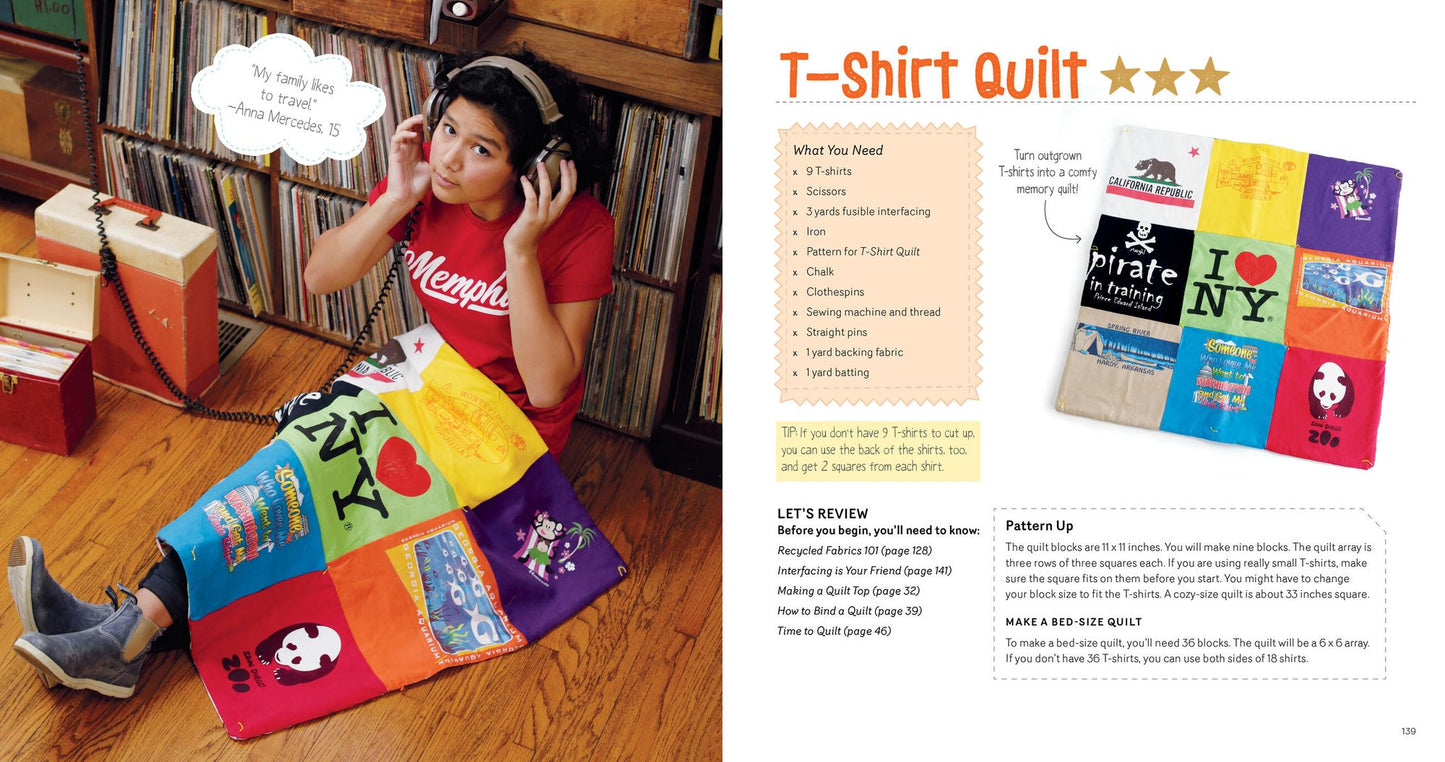 Sewing School Quilts: 15 Projects Kids Will Love to Make; Stitch Up a Patchwork Pet, Scrappy Journal, T-Shirt Quilt, and More