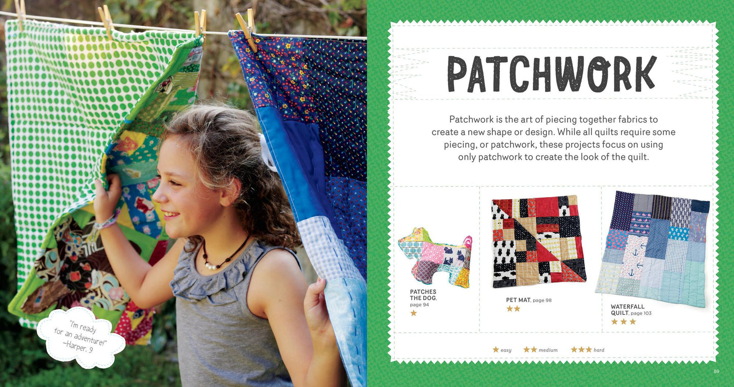 Sewing School Quilts: 15 Projects Kids Will Love to Make; Stitch Up a Patchwork Pet, Scrappy Journal, T-Shirt Quilt, and More