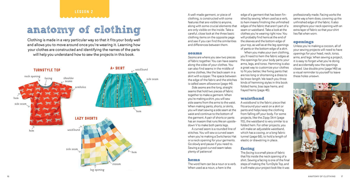 Sewing School Fashion Design: Make Your Own Wardrobe with Mix-And-Match Projects Including Tops, Skirts & Shorts