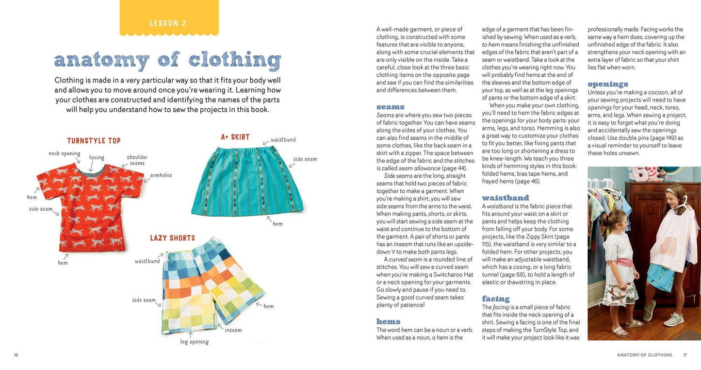 Sewing School Fashion Design: Make Your Own Wardrobe with Mix-And-Match Projects Including Tops, Skirts & Shorts