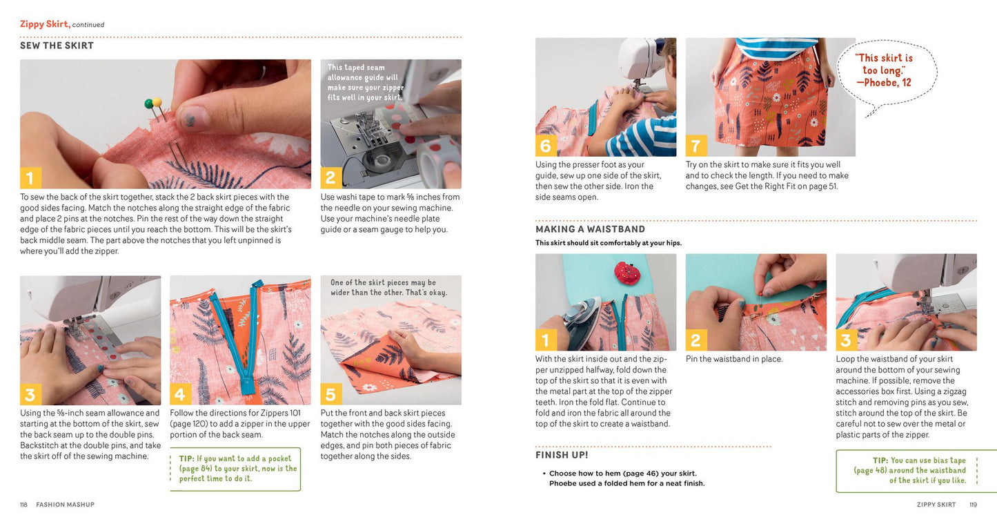 Sewing School Fashion Design: Make Your Own Wardrobe with Mix-And-Match Projects Including Tops, Skirts & Shorts