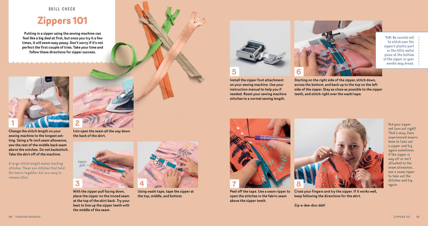 Sewing School Fashion Design: Make Your Own Wardrobe with Mix-And-Match Projects Including Tops, Skirts & Shorts