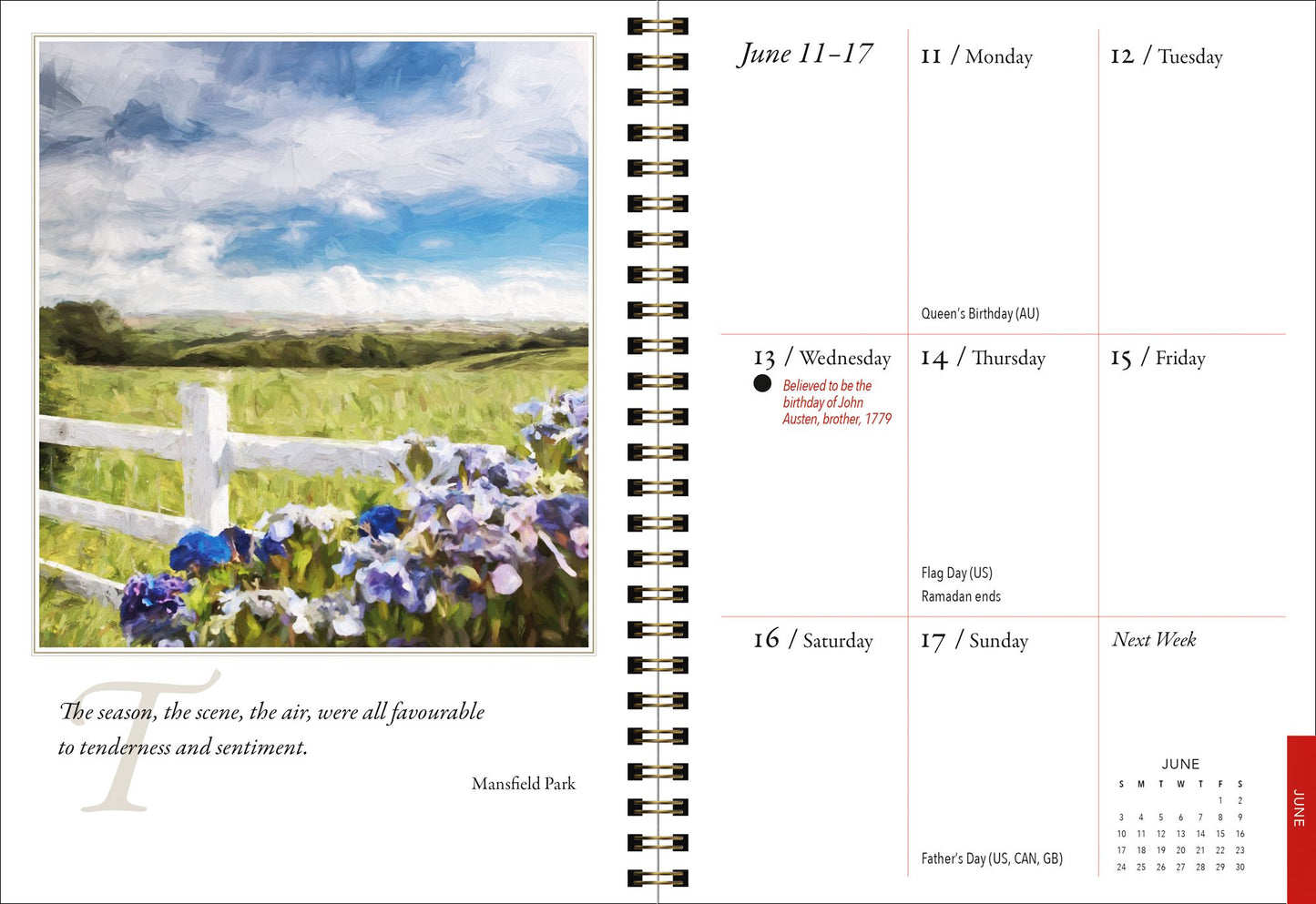 2018 Jane Austen Engagement Planner