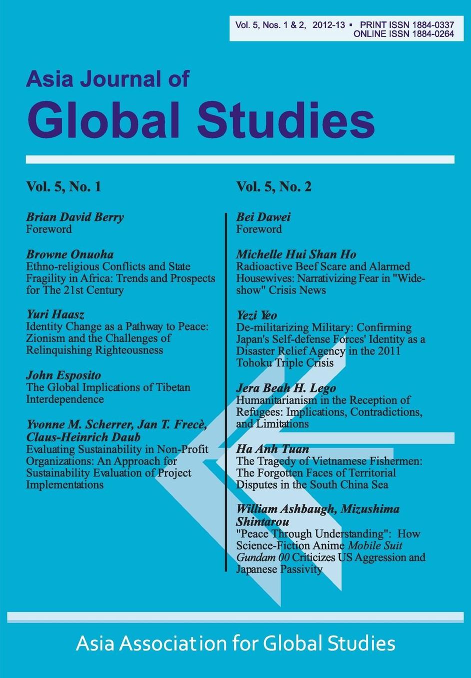 Asia Journal of Global Studies: Vol. 5, Nos. 1-2
