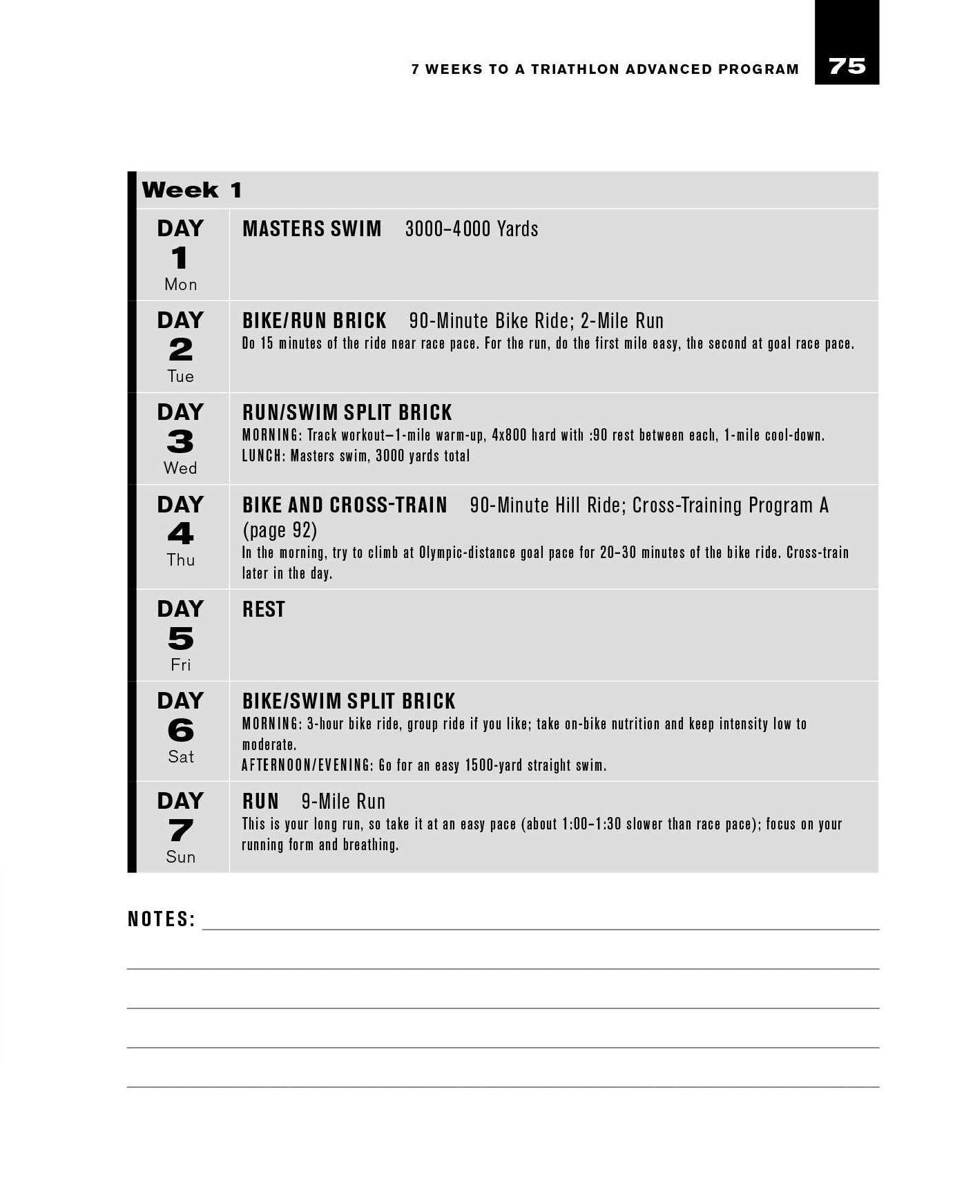 7 Weeks to a Triathlon: The Complete Day-by-Day Program to Train for Your First Race or Improve Your Fastest Time
