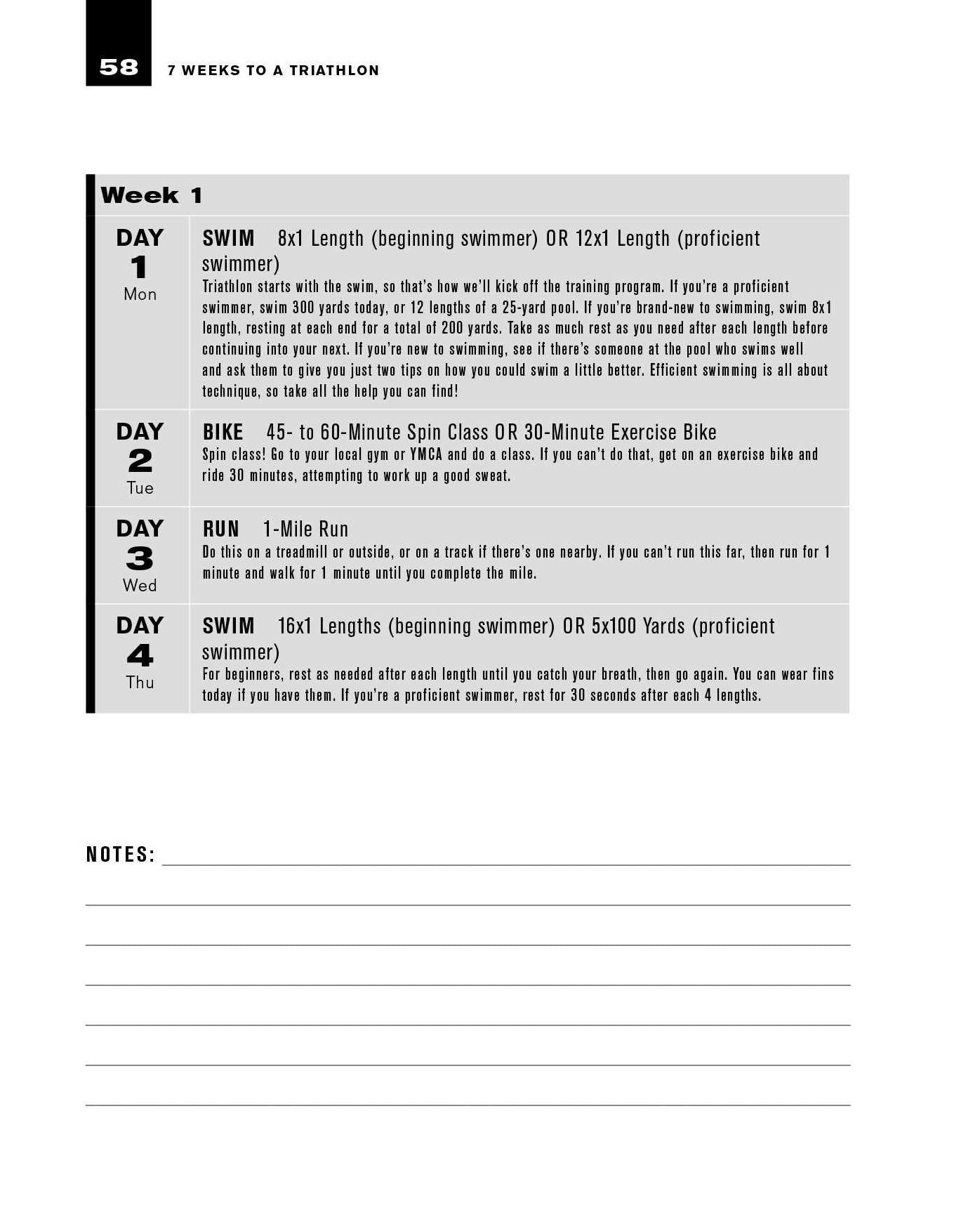 7 Weeks to a Triathlon: The Complete Day-by-Day Program to Train for Your First Race or Improve Your Fastest Time