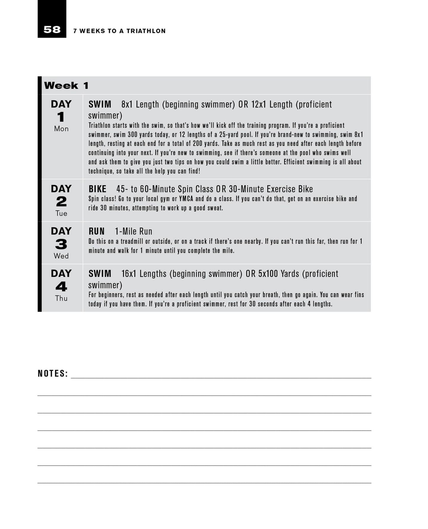 7 Weeks to a Triathlon: The Complete Day-by-Day Program to Train for Your First Race or Improve Your Fastest Time