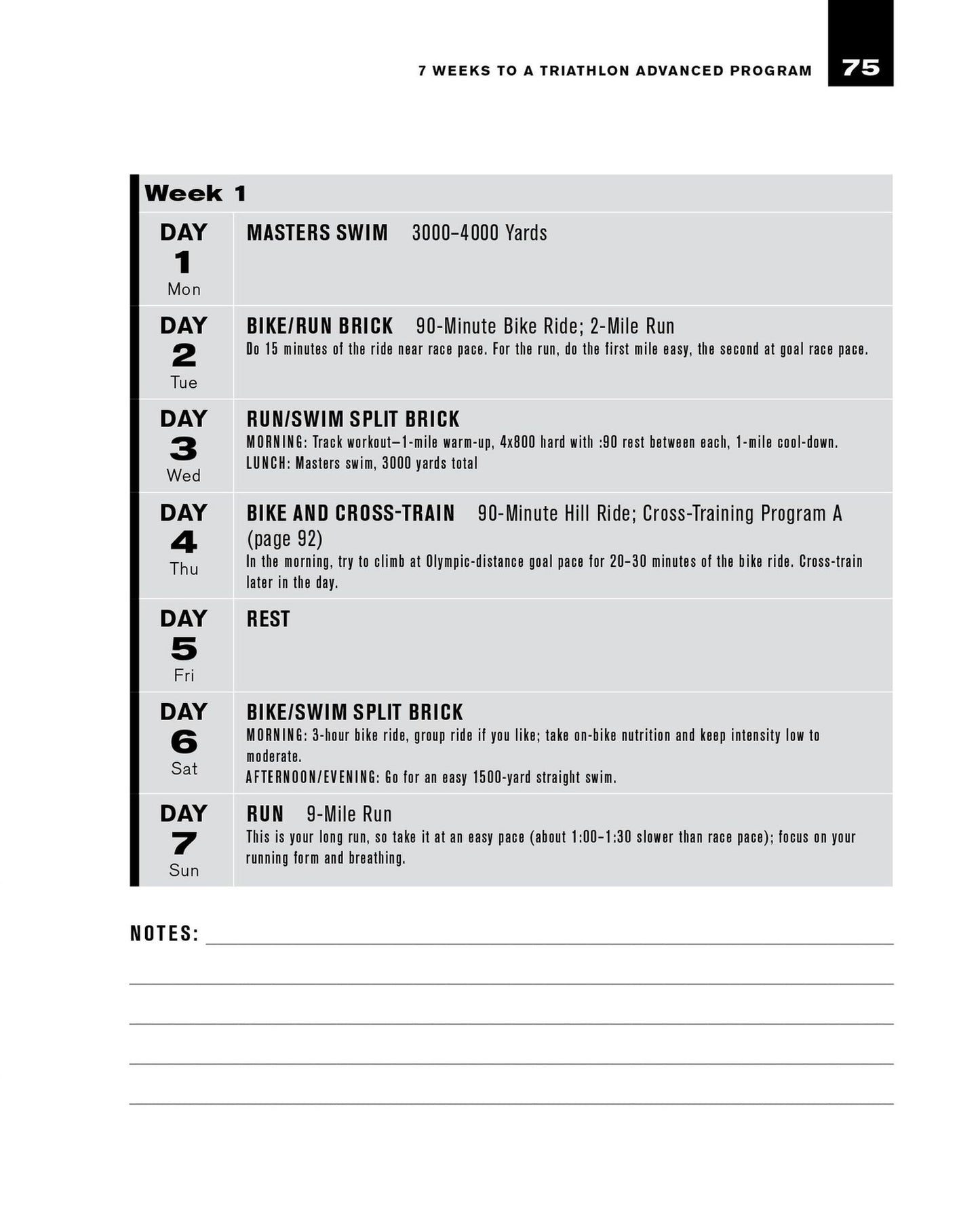 7 Weeks to a Triathlon: The Complete Day-by-Day Program to Train for Your First Race or Improve Your Fastest Time
