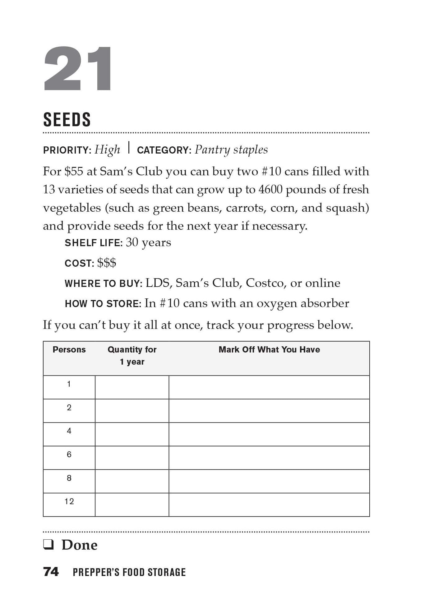 Prepper's Food Storage: 101 Easy Steps to Affordably Stock a Life-Saving Supply of Food