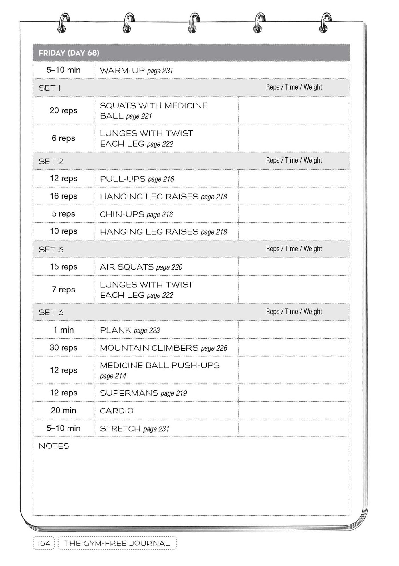 Gym-Free Journal: Bodyweight Workouts for Getting Ripped