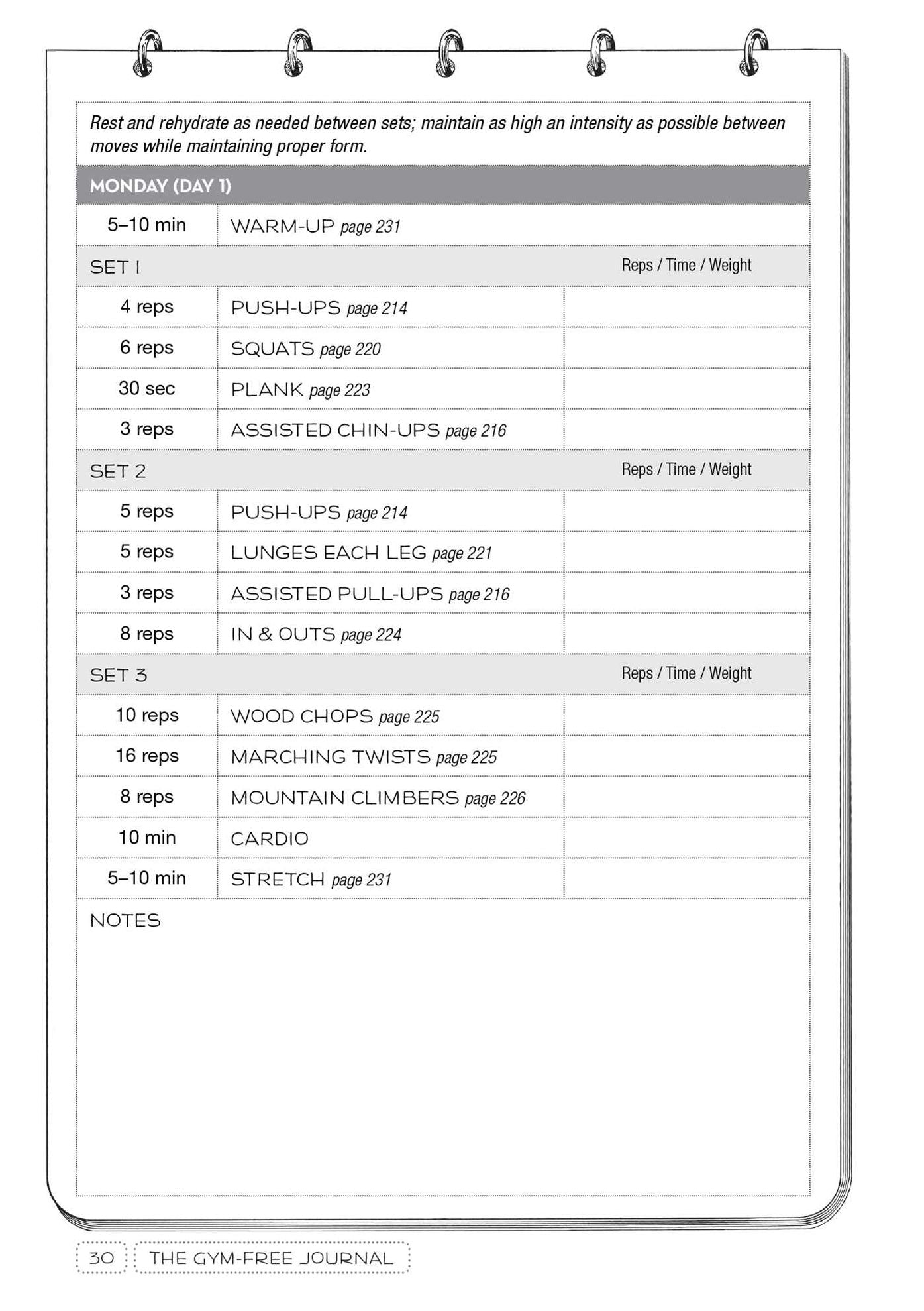 Gym-Free Journal: Bodyweight Workouts for Getting Ripped
