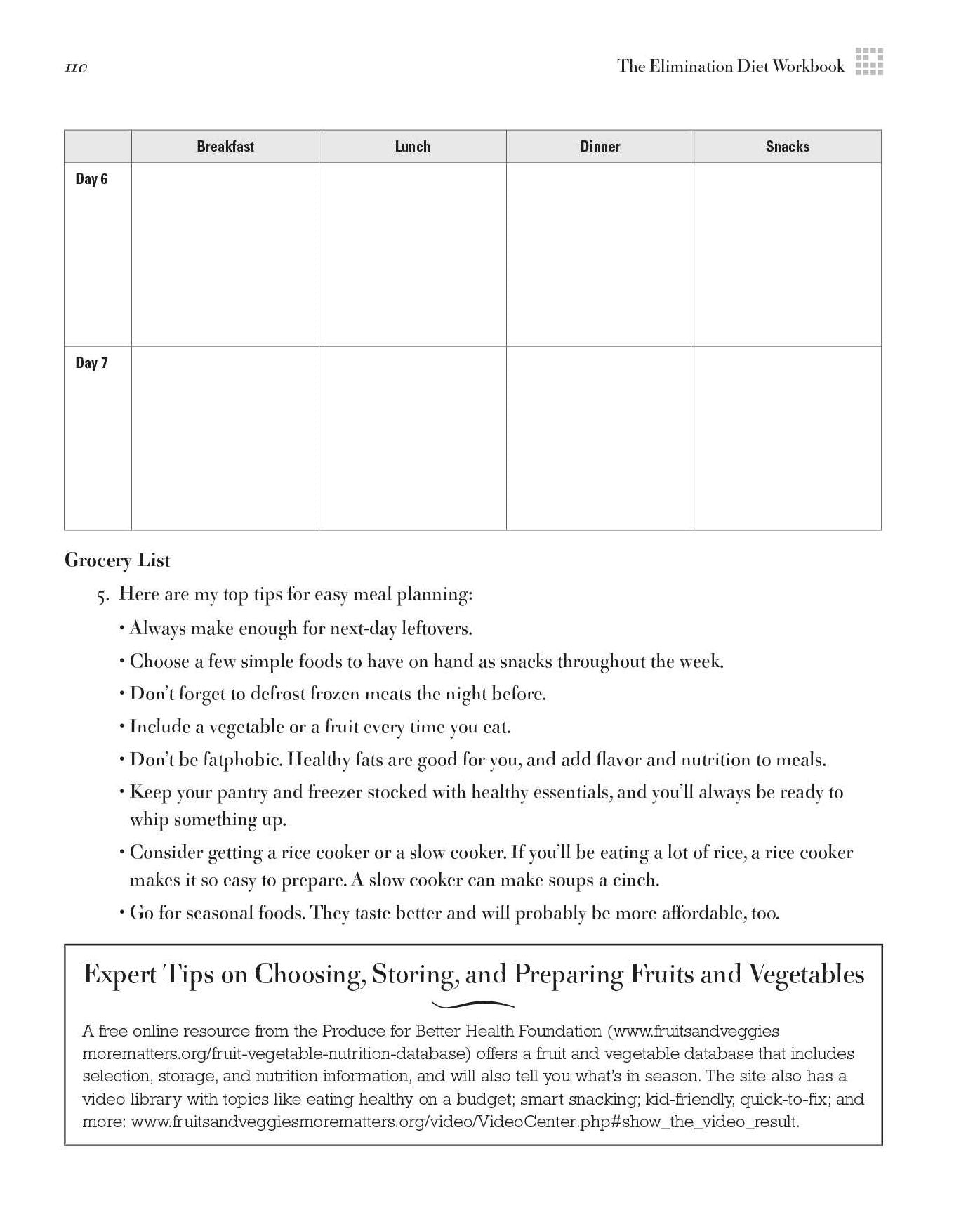 The Elimination Diet Workbook: A Personal Approach to Determining Your Food Allergies