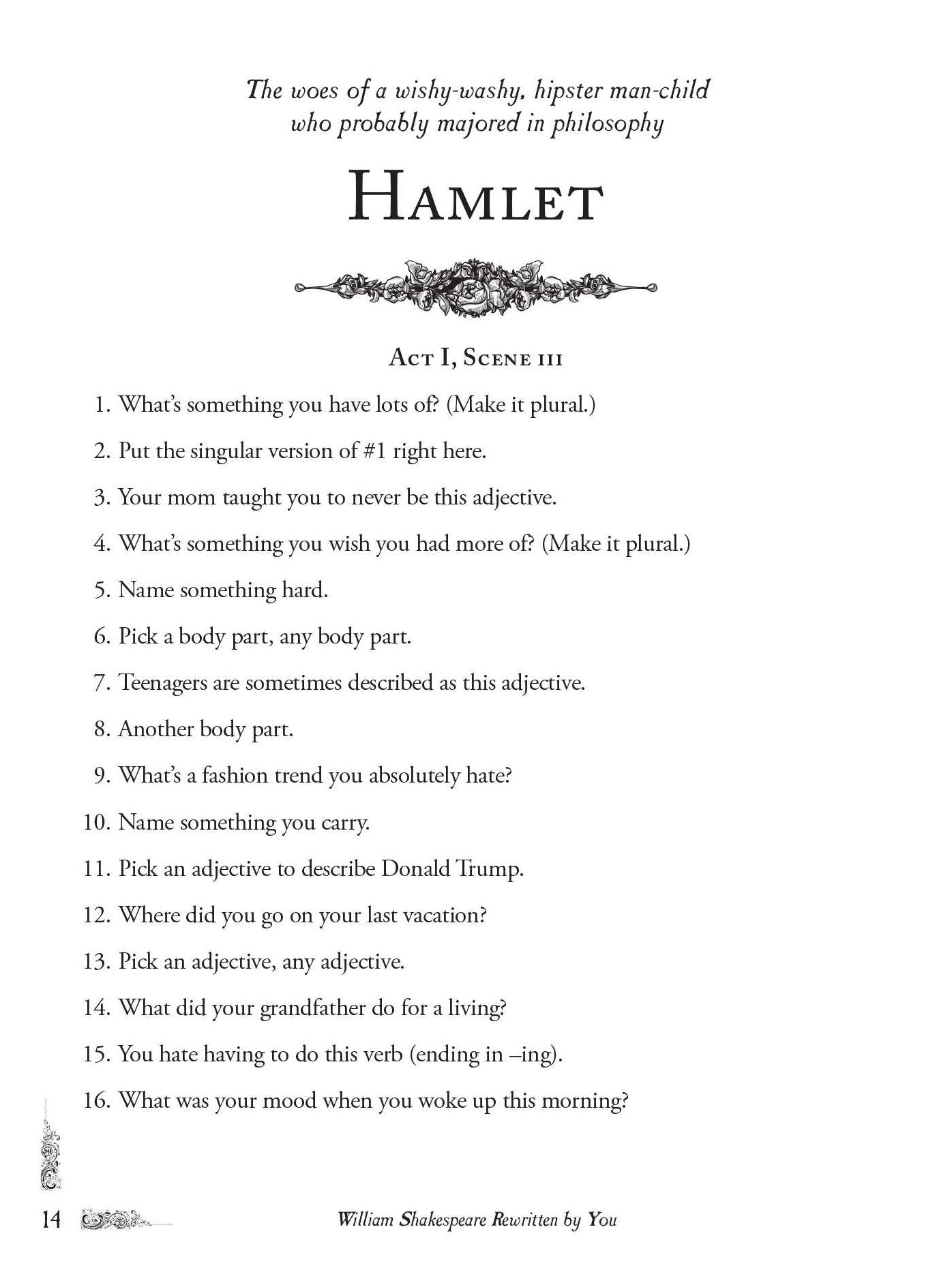 William Shakespeare Rewritten by You