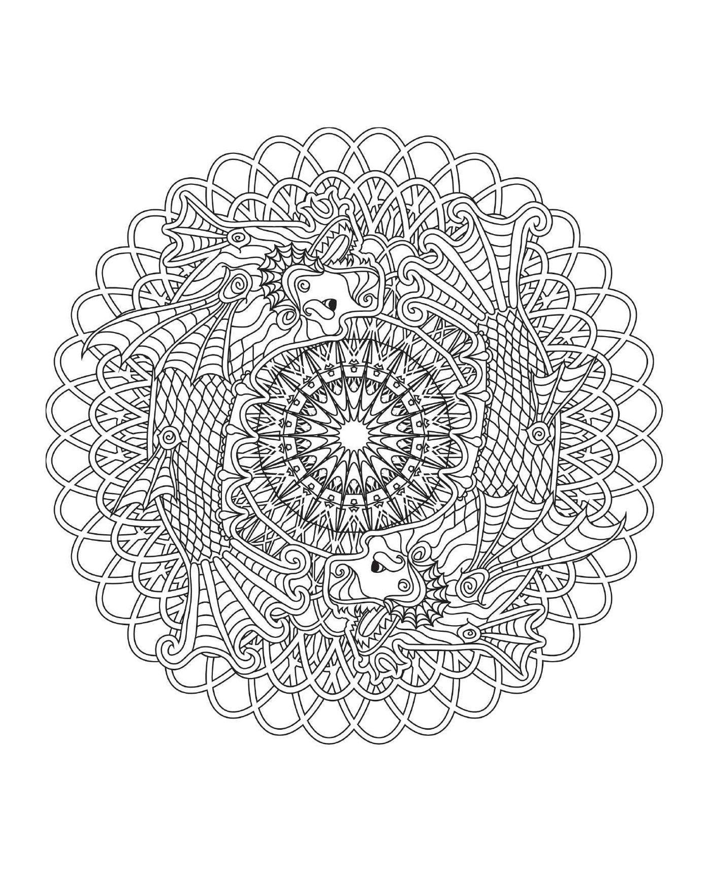 Coloring Ocean Mandalas: 30 Hand-Drawn Designs for Mindful Relaxation