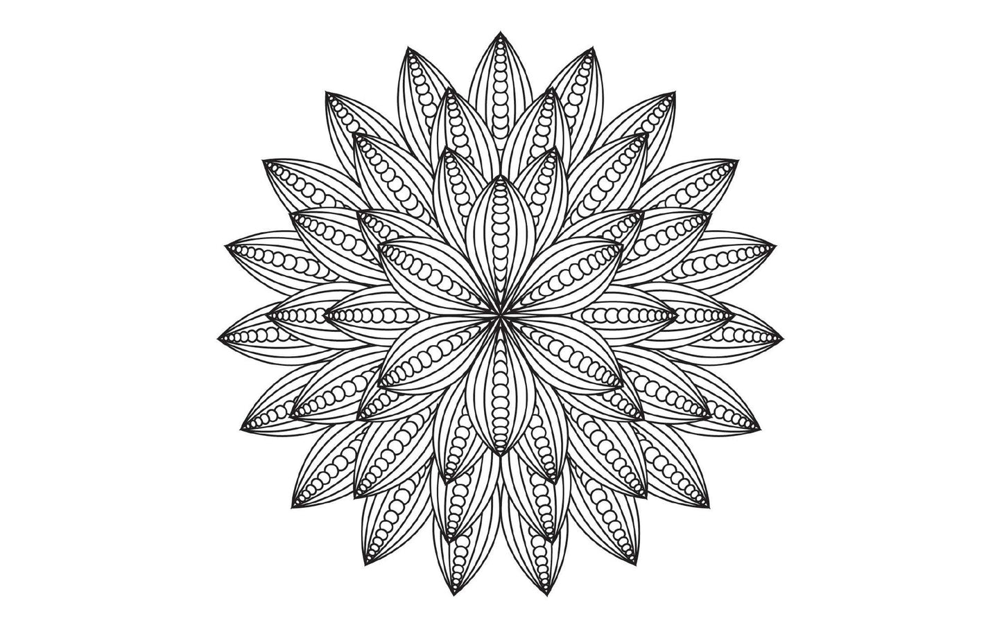 Coloring Flower Mandala Postcards: 20 Hand-Drawn Designs for Mindful Relaxation