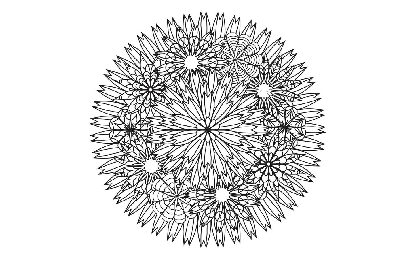 Coloring Flower Mandala Postcards: 20 Hand-Drawn Designs for Mindful Relaxation