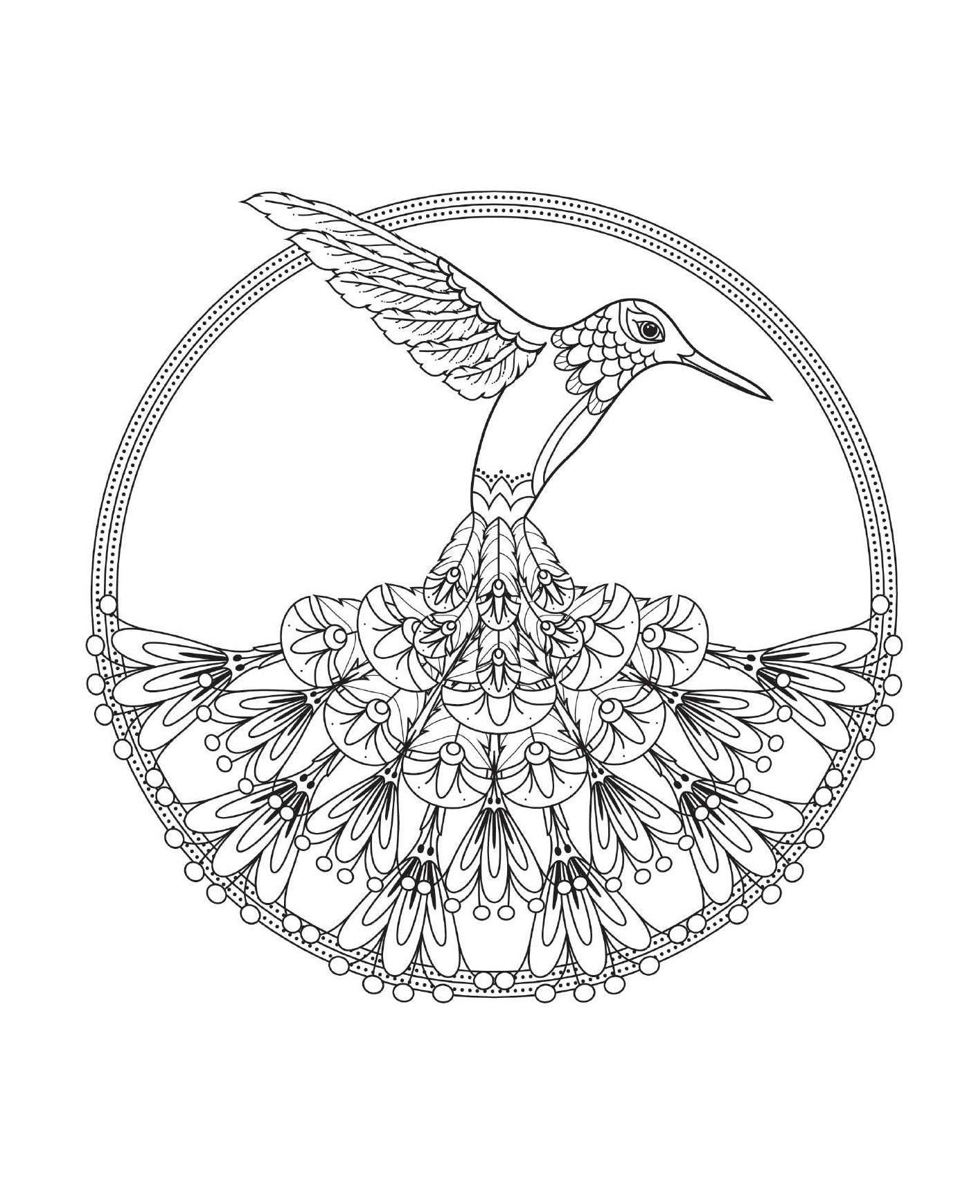 Coloring Bird Mandalas: 30 Hand-drawn Designs for Mindful Relaxation
