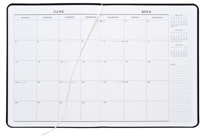 2014 Monthly Large Black Cambridge Planner