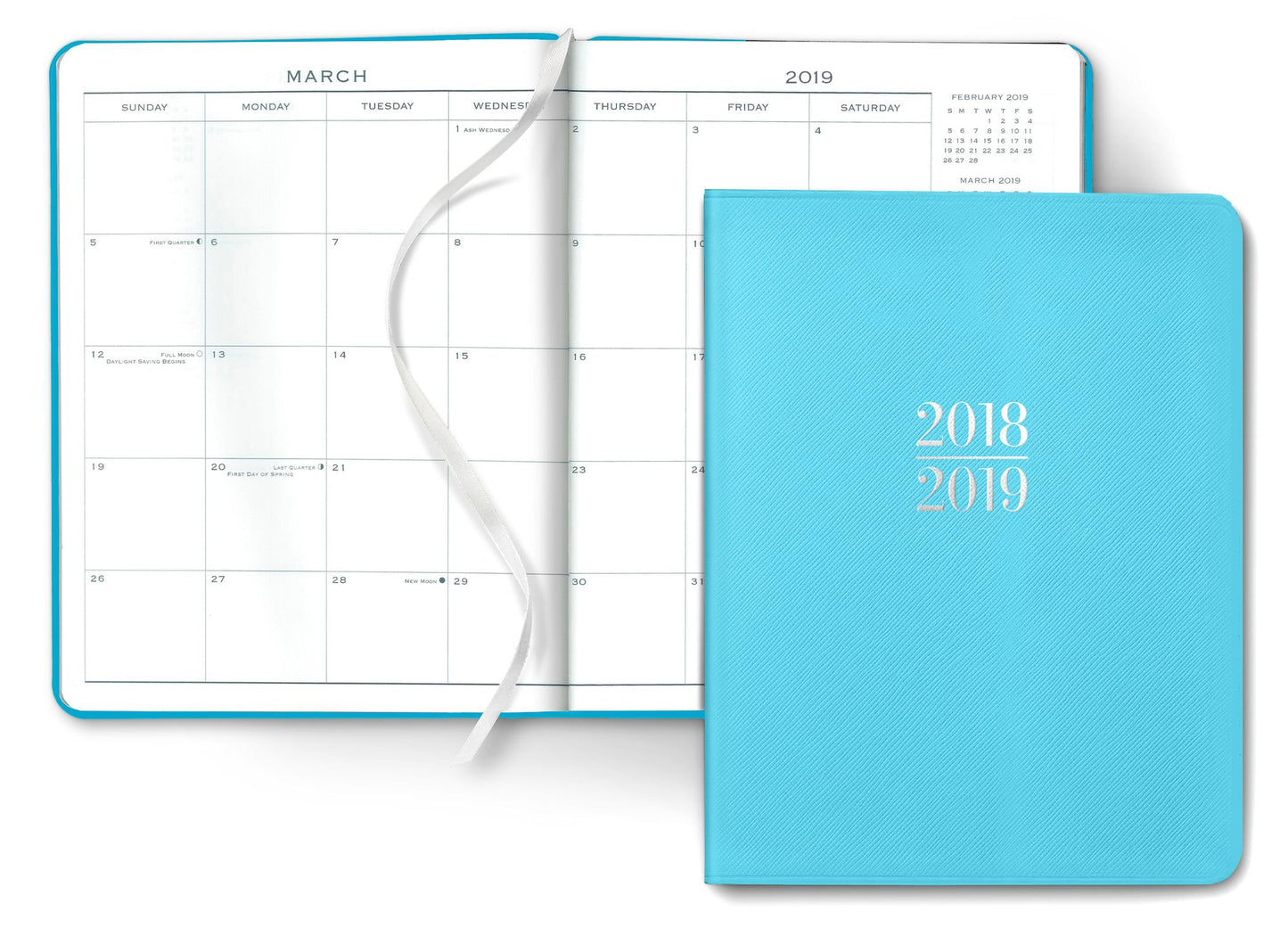 2019 18-Month Monthly Desk Large Blue Cartier Planner Calendar