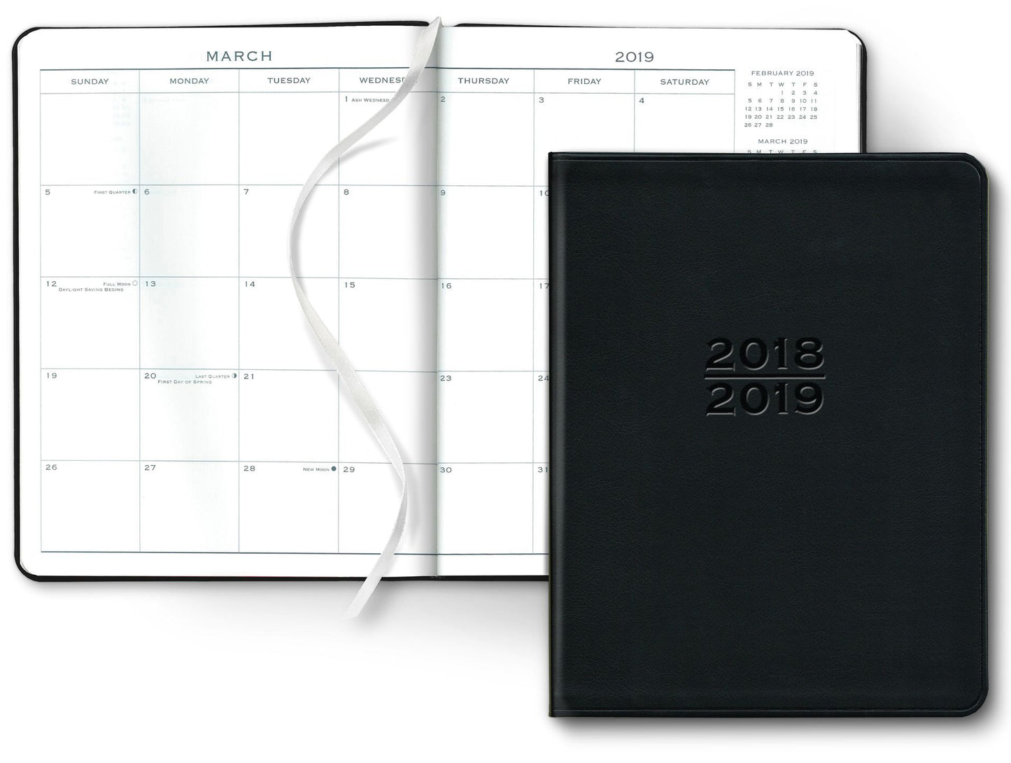 2019 18-Month Monthly Desk Large Black Cambridge Planner Calendar