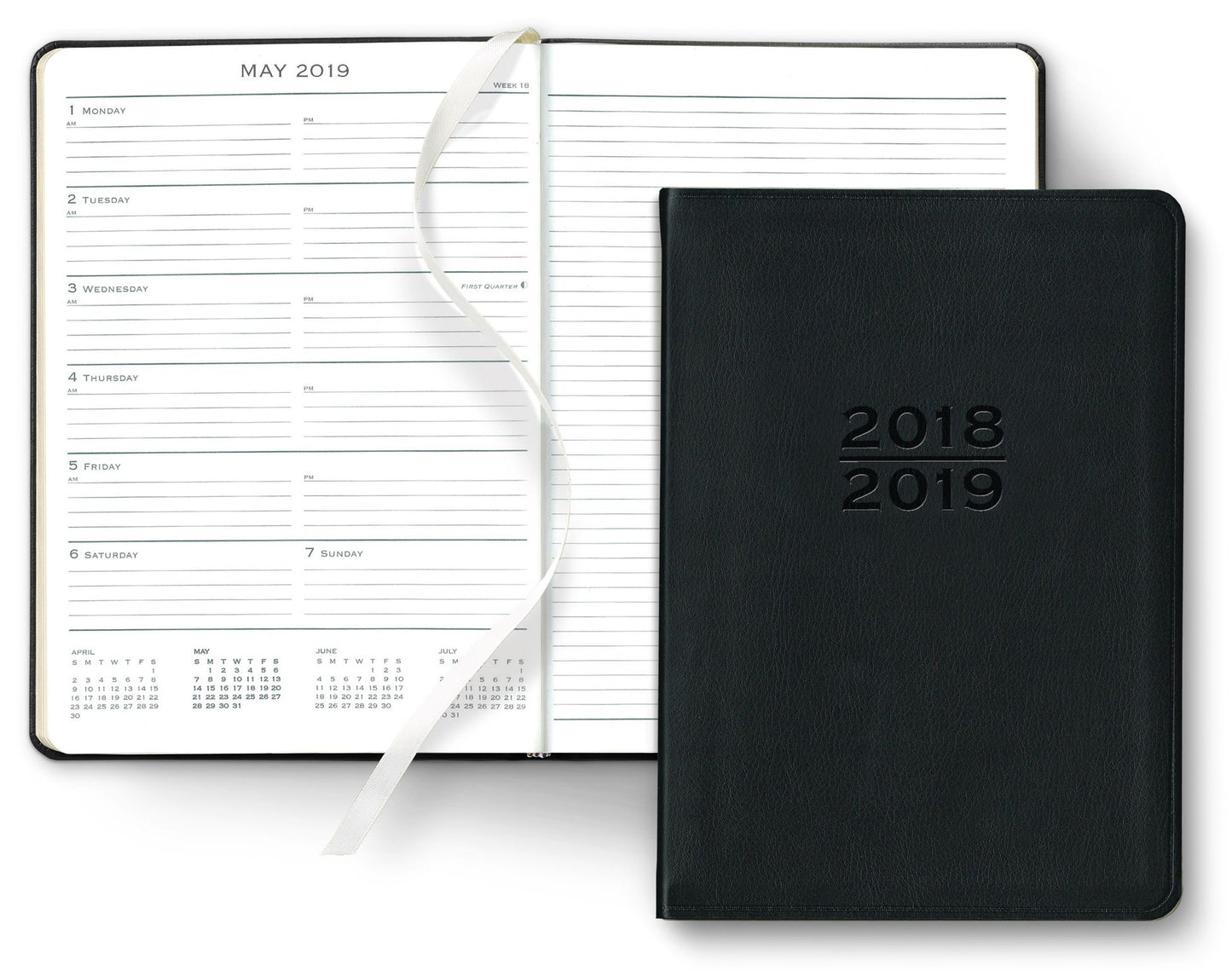 2019 18-Month Weekly Journal Desk Black Cambridge Planner Calendar