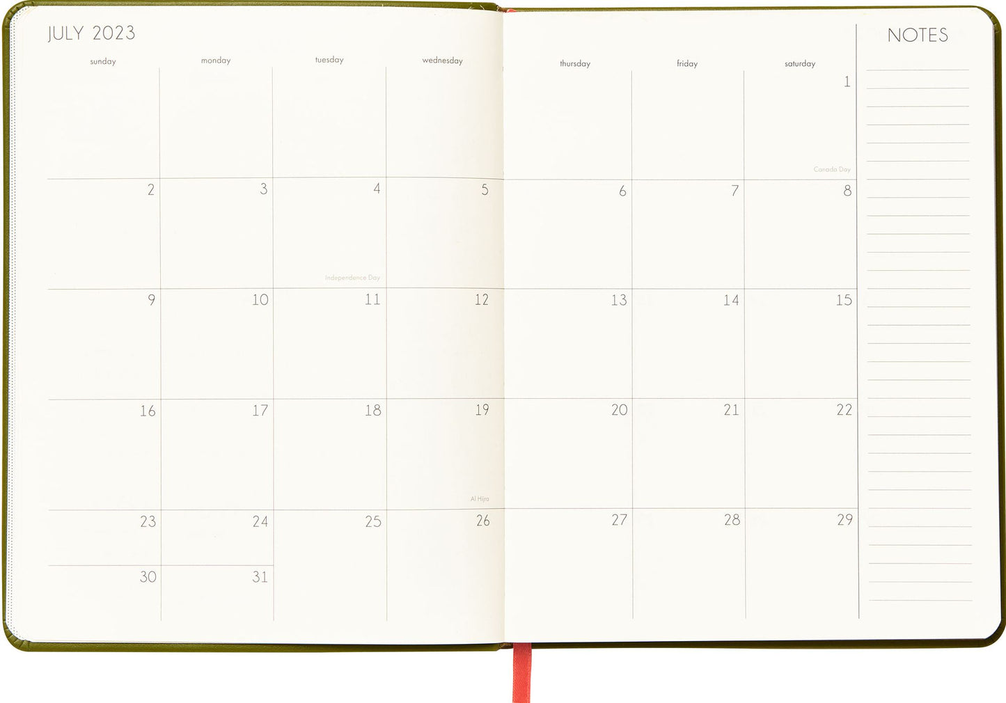 2023-2024 Chicago Avenue Green Weekly Planner