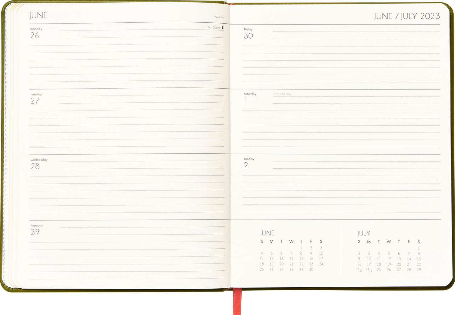 2023-2024 Chicago Avenue Green Weekly Planner
