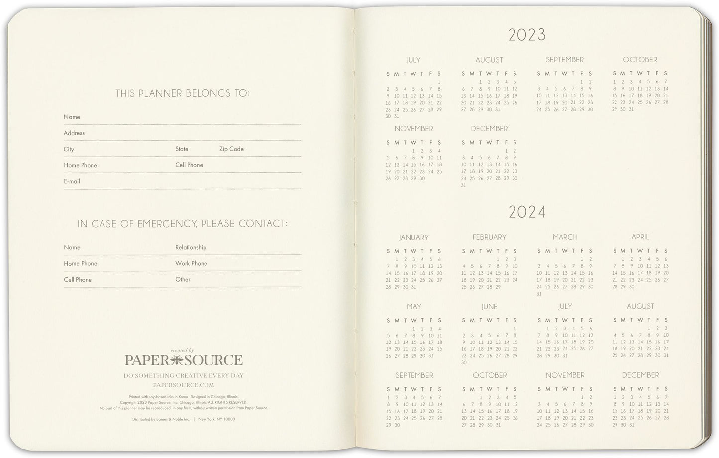2023-2024 Chicago Avenue Green Weekly Planner
