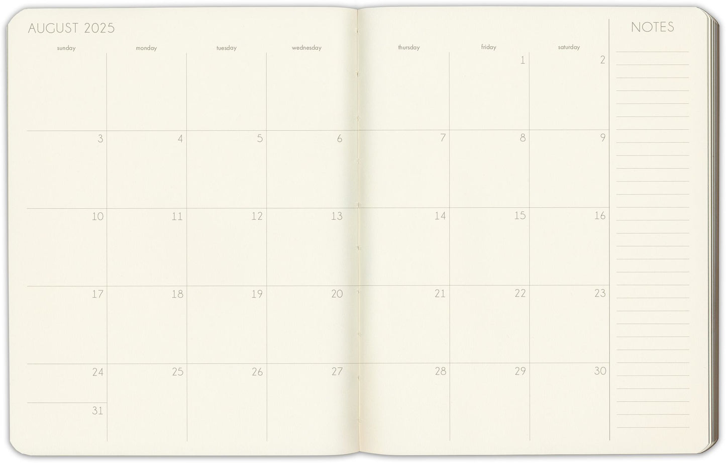 2025 Paper Source Blue Leather Weekly Academic Planner