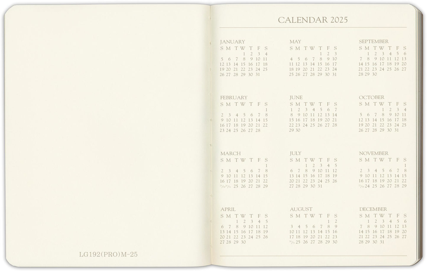 2025 Black 12M Professional Weekly Desk Planner