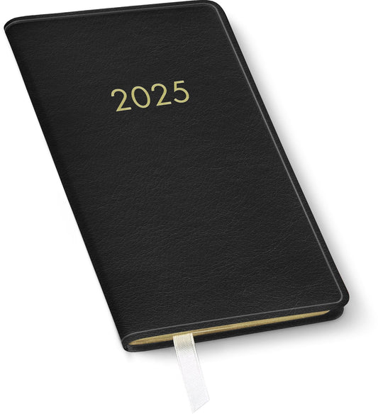 2025 Paper Source Black 12M Monthly Pocket Planner