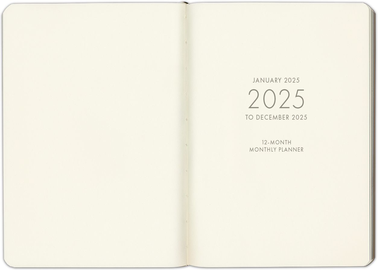 2025 Paper Source Black 12M Monthly Pocket Planner